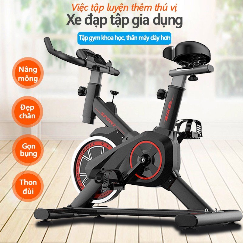 Xe đạp tập thể dục thể thao gym tại nhà Tôshikô Sport tặng má phanh xe dự phòng + bình nước + đồng hồ đo 7 chỉ số vận động + đo nhịp tim