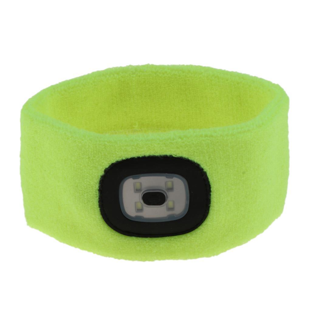 Hands Free LED Lighted Battery Powered Headlamp Braided Headband Sweat Band