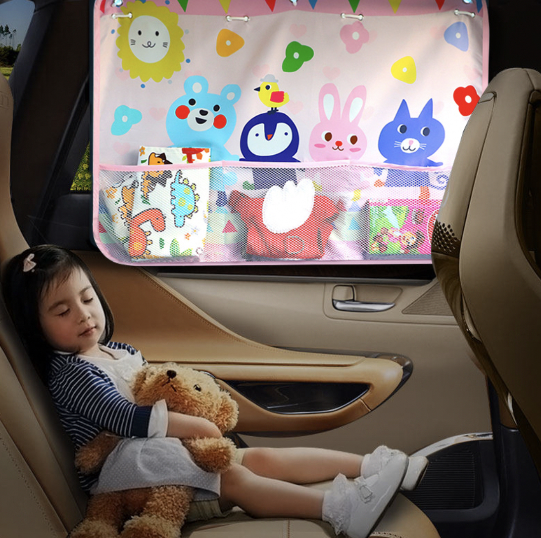 Rèm che nắng gắt hút chống tia UV cho xe ô tô họa tiết hoạt hình dễ thương