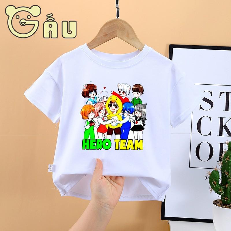 Mẫu áo thun tay ngắn Áo thun màu tặng bé hình Hero Team áo cực chất giá rẻ độc đẹp