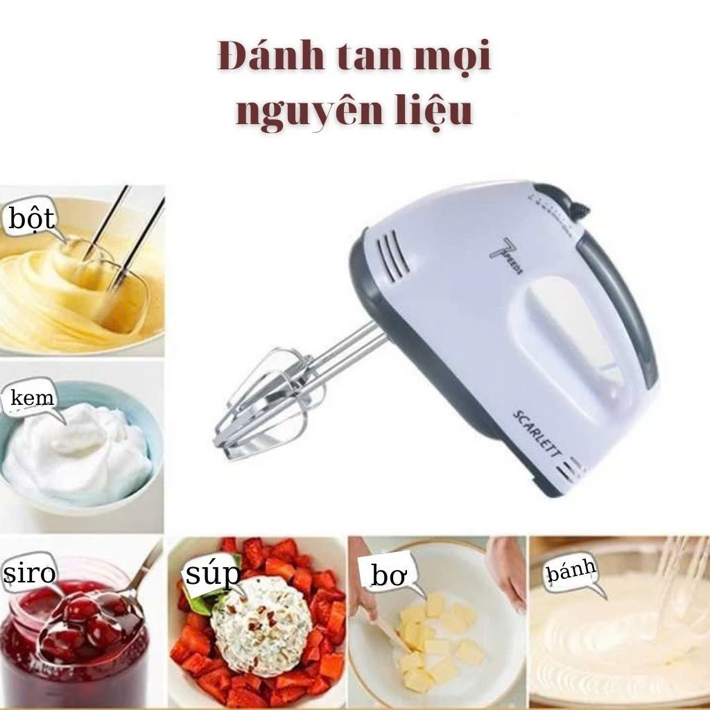 Máy Đánh Trứng Cầm Tay 7 Cấp Độ Siêu Khỏe – Đánh Kem, Trộn Bột, Tạo Bọt Nhuyễn Đều Dễ Dàng