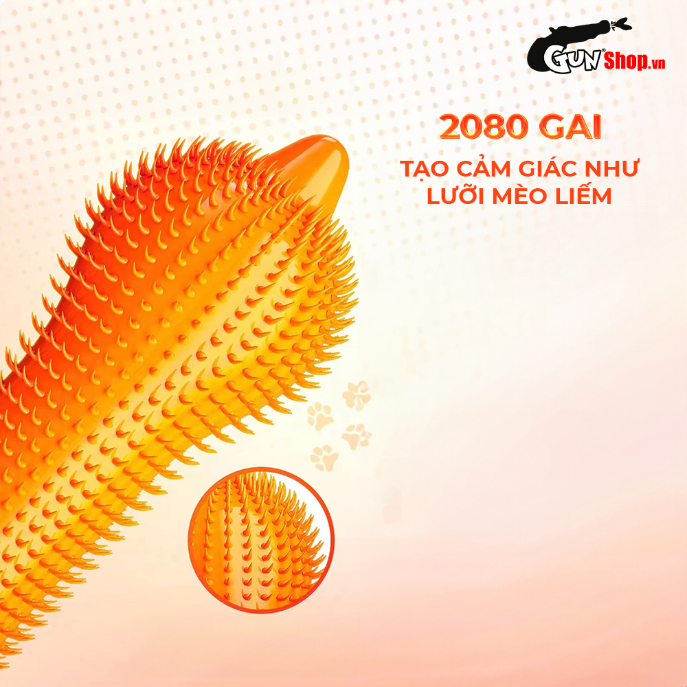 Bao cao su OLO Spike G - 2080 gai mềm - Hộp 10 cái