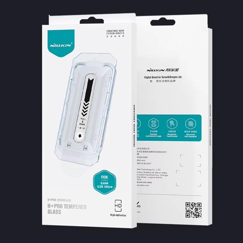 Dán kính cường lực màn hình khung tự dán cho Samsung Galaxy S25 Ultra 5G hiệu Nillkin H+ Pro - Mỏng 0.2mm, Phủ Nano Olephobic, Vát cạnh 2.5D, chống vân tay - Hàng nhập khẩu