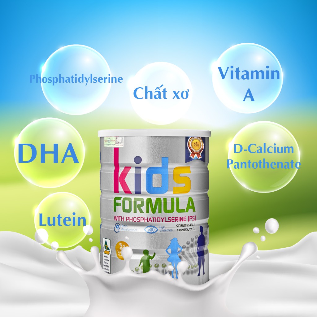 Combo 3 Hộp Sữa Bột Kids Formula ROYAL AUSNZ Bổ Sung Dưỡng Chất Cho Trẻ Từ 3-18 Tuổi 900g/hộp