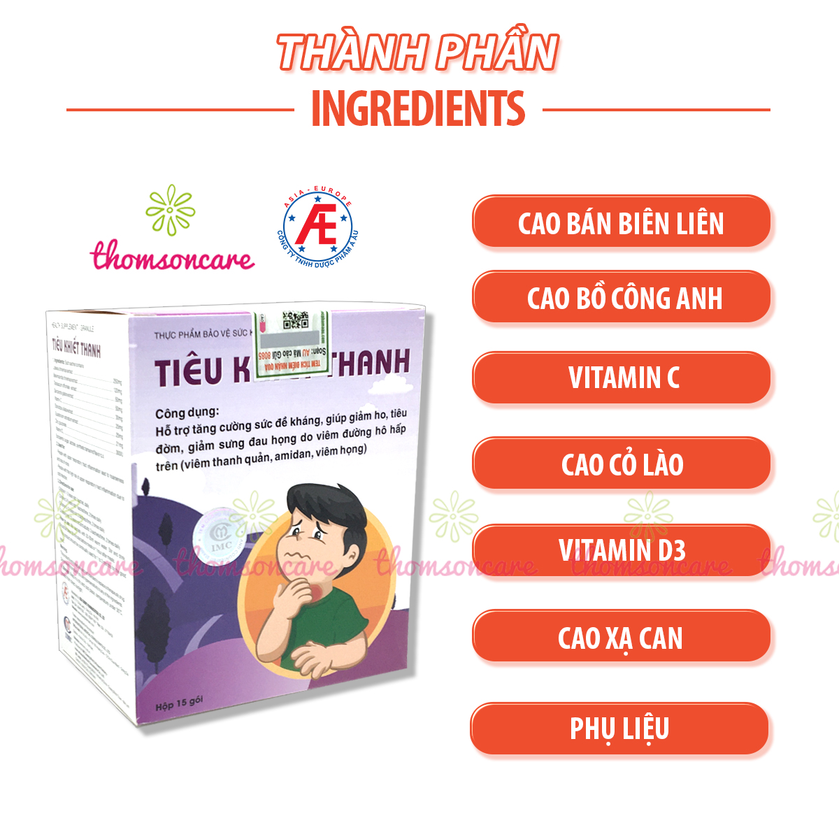 Cốm Tiêu khiết thanh - Tăng cường sức đề kháng, hỗ trợ giảm ho cho trẻ từ thảo dược và vitamin C