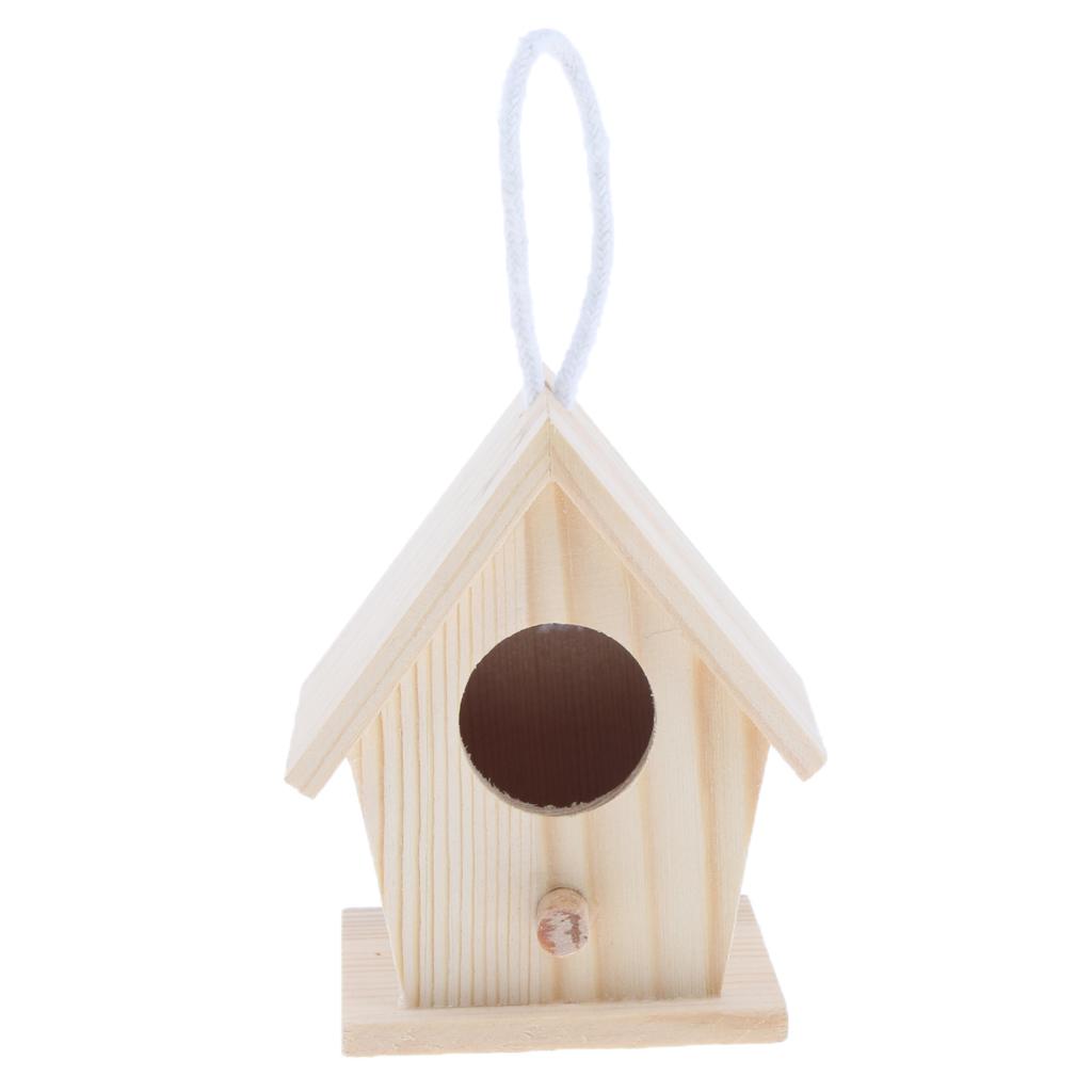 Bird Nest Natural Wood House DIY Parrot Parakeet Hanging Hamster Cage Toy