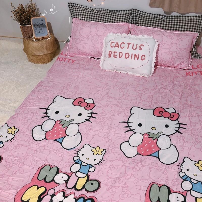 Bộ ga kèm đôi vỏ gối poly cotton siêu ngộ nghĩnh m6/m8. Bộ ga gối giá rẻ kích thước m6 hoặc m8