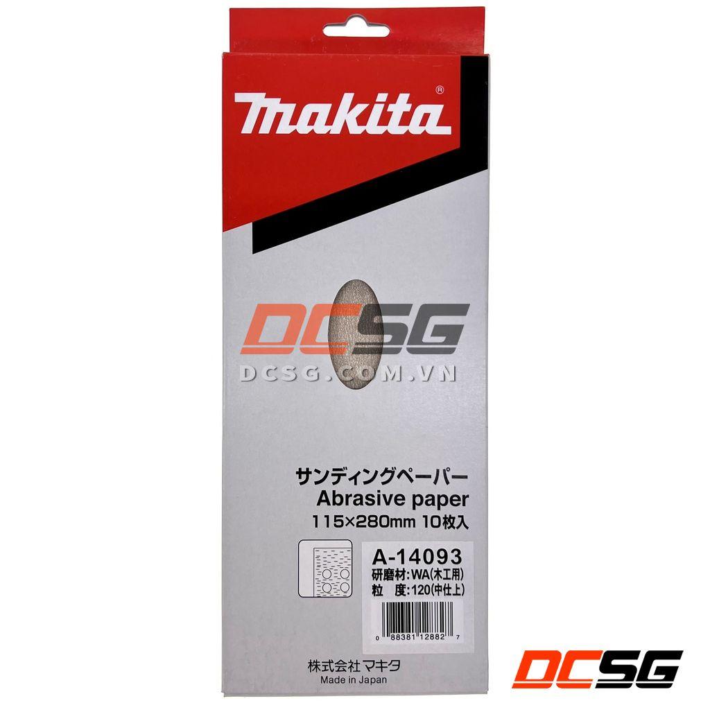 Giấy chà nhám cho gỗ 115x280mm WA120 Makita A-14093 (10 tờ/ bộ) | DCSG