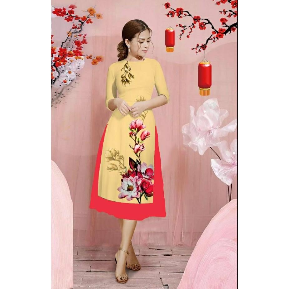 GIÁ XƯỞNG - Áo dài cách tân lụa in 3D
