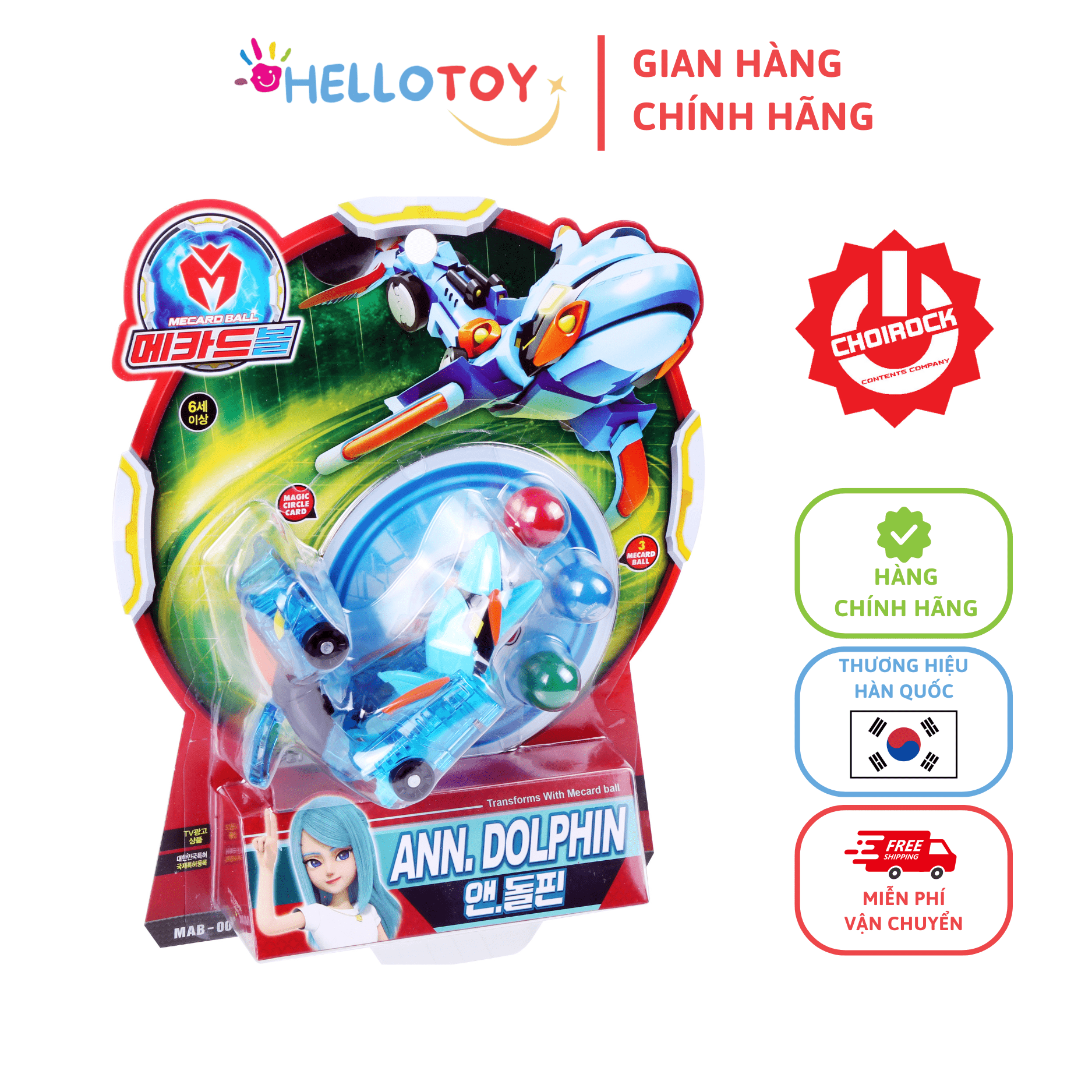 Đồ Chơi Xe Hơi Biến Hình MECARD BALL Ann, Dolphin - Hellotoy