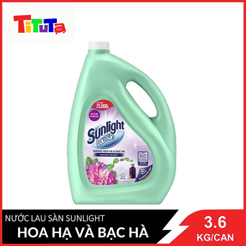 Nước Lau Sàn Sunlight Hoa Hạ Và Bạc Hà (3.6Kg/Can)