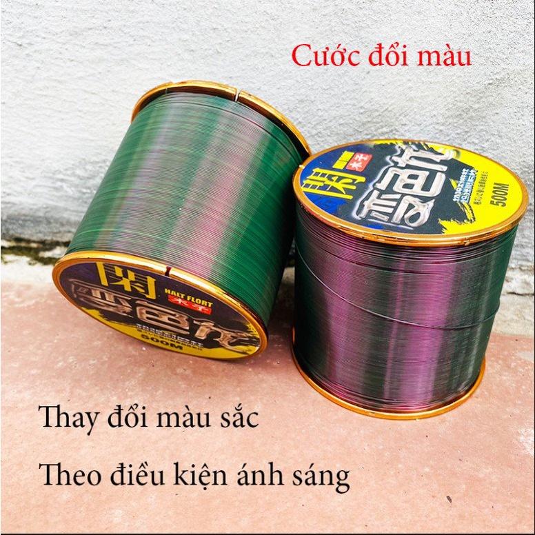 Cước câu cá đổi màu dây câu cá Nylon Halt Flort 500m