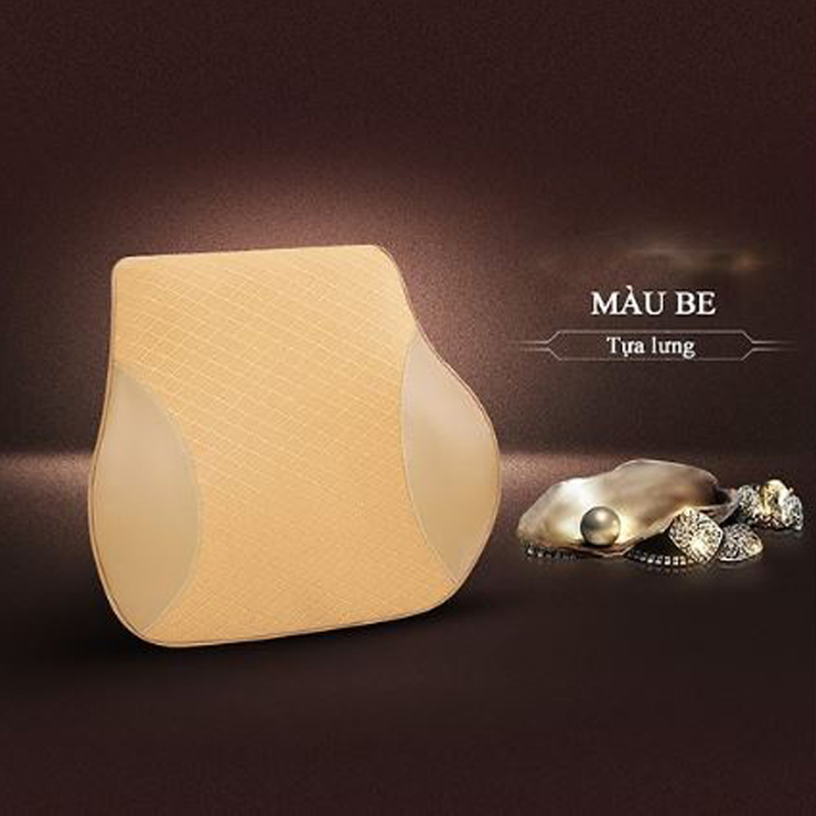 Bộ gối tựa đầu và tựa lưng ô tô bằng cao su non - Màu Be