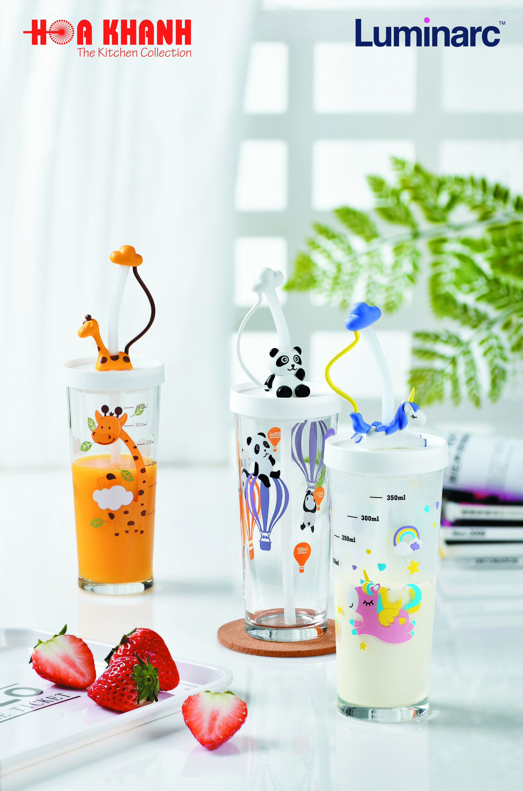 Ly Thủy Tinh Đổi Màu Có Nắp Luminarc Lille Scale Unicorn 425ml - Q3810