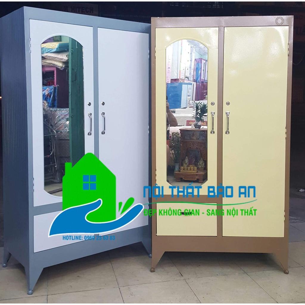 Tủ sắt quần áo ngang 0.9m cao 1m8