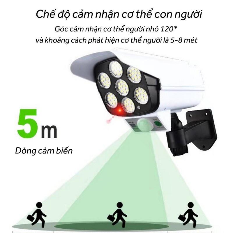 Đèn Năng Lượng Mặt Trời Giả Camera, 3 Chế Độ Sáng, Cảm Biến Chuyển Động, Có Điều Khiển - Đèn Chống Trộm