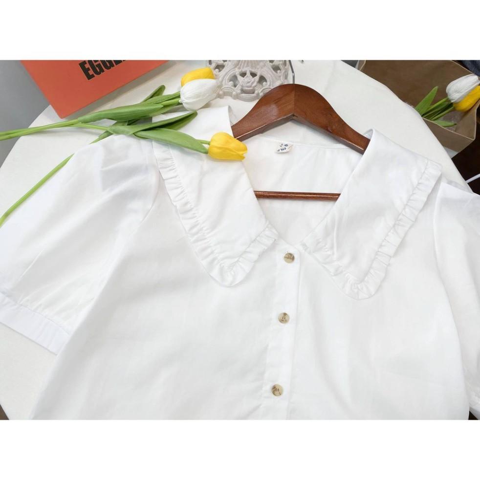 Áo sơ mi cổ bèo tay bồng babydoll