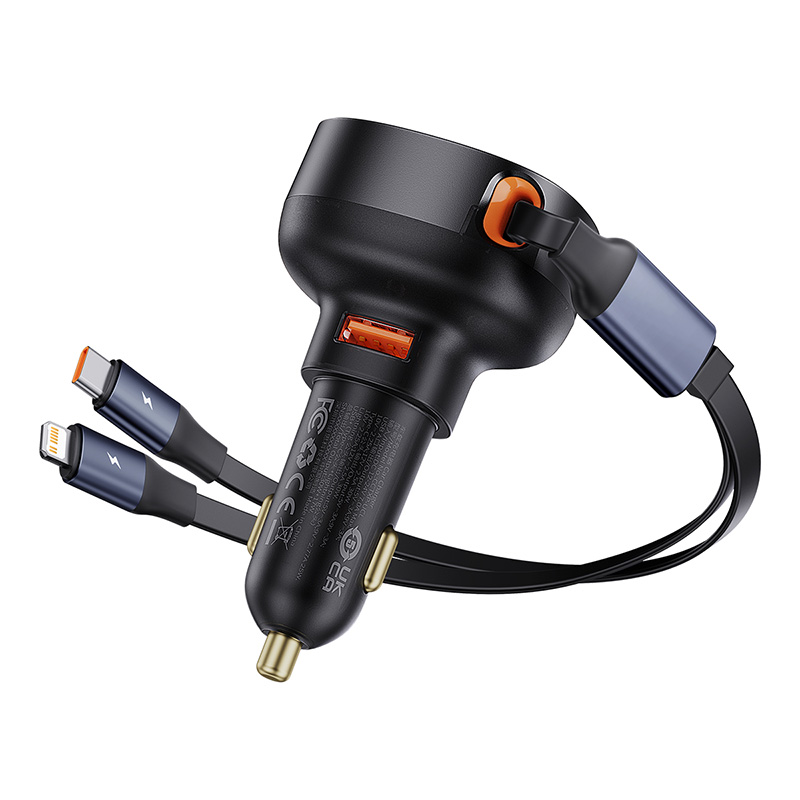 Tẩu Sạc Nhanh Ô Tô Baseus Enjoyment Pro Car Charger 55W/60W (Hàng chính hãng) - 60W-TypeC+Dây C&amp;iP