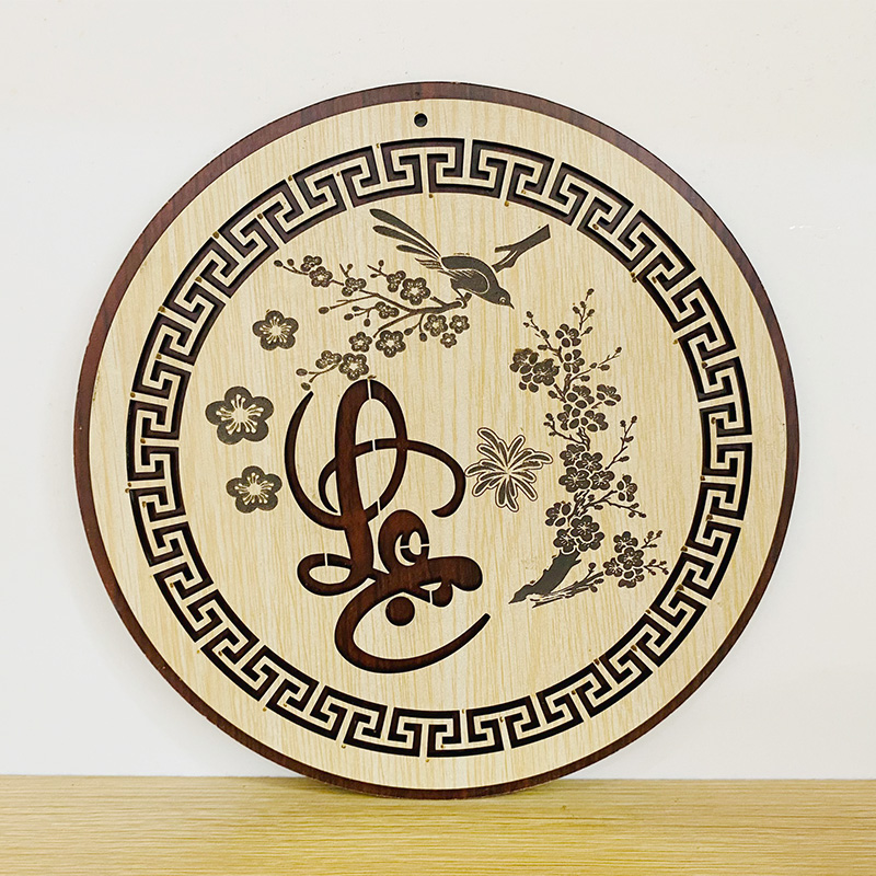 Chữ Lộc Hoa Văn Thư Pháp - Bảng Gỗ Decor - Trang Trí Nhà Cửa - Tết