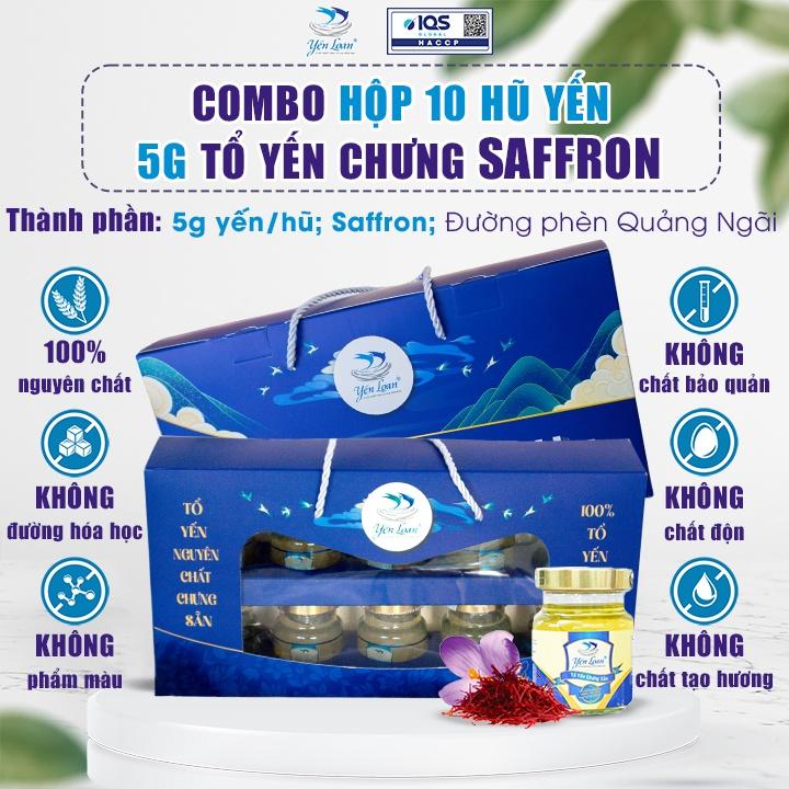 Hộp Yến Chưng Sẵn Yến Loan Gồm 10 Hũ 5g Chưng Saffron Không chất Bảo Quản Chăm Sóc Sức Khỏe Cho Mọi Người