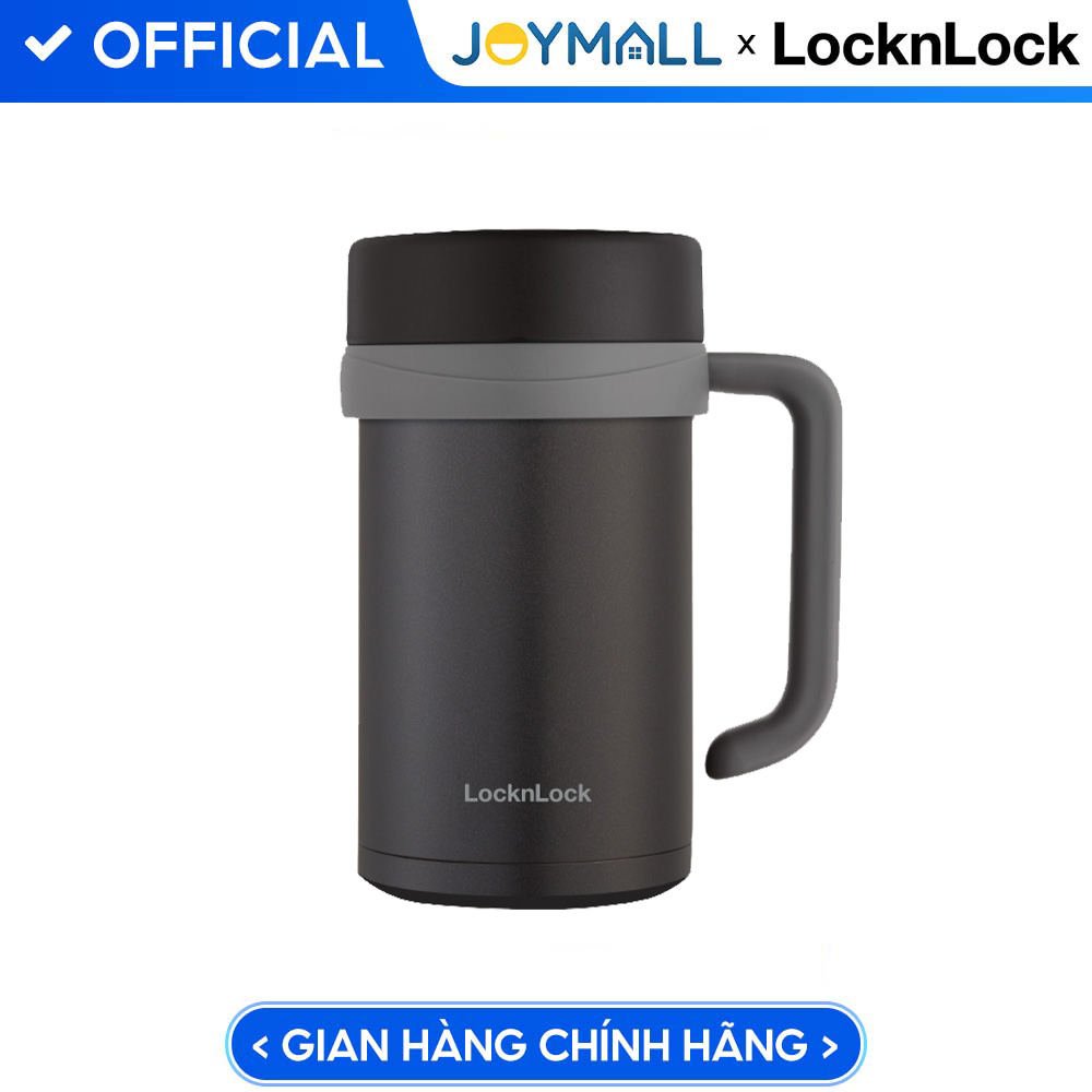 Bình Giữ Nhiệt Lock&amp;Lock New Basic Table màu đen LHC4026B 500ml - Hàng chính hãng, nắp bình 3 lớp tiện lợi - JoyMall