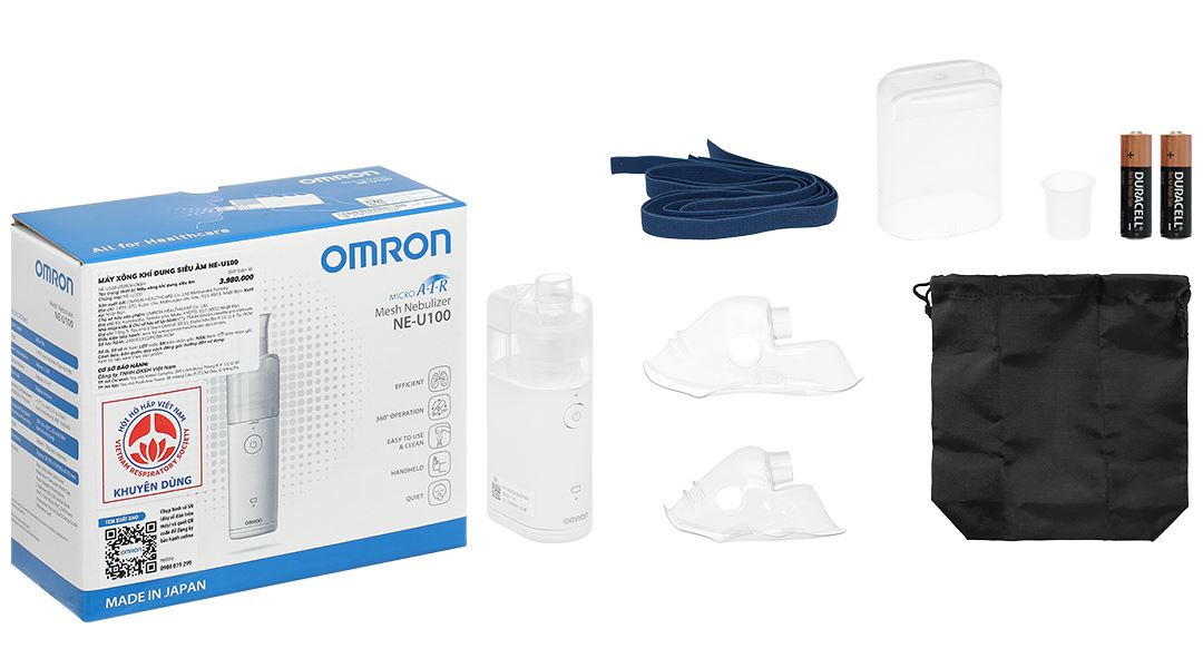 Máy xông mũi họng Omron NE-U100 Chính Hãng – Công nghệ lưới rung siêu âm hiện đại, hiệu suất vượt trội