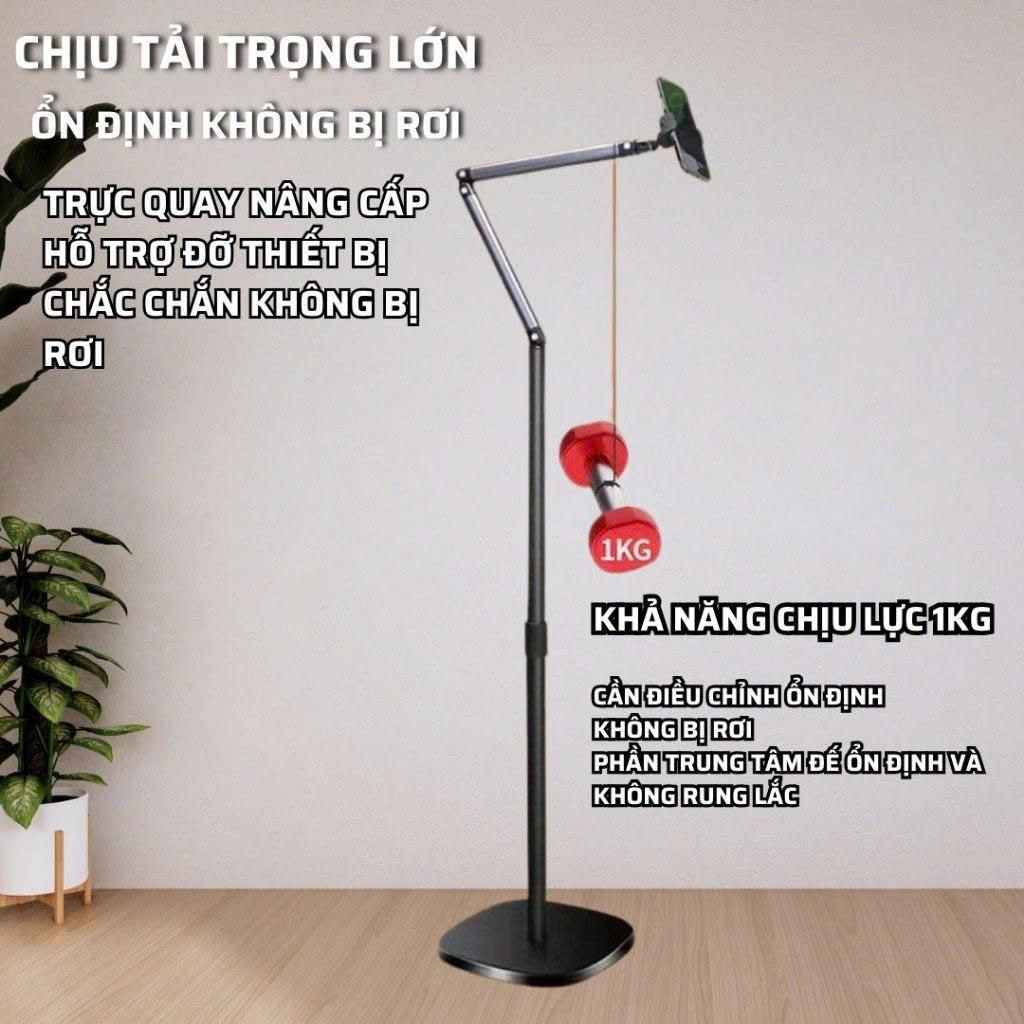 Cây Giá đỡ điện thoại L01 nặng 3kg, cao max 1m6 hỗ trợ livestream, chụp ảnh, ... đa năng tiện dụng chắc chắn hàng nhập khẩu