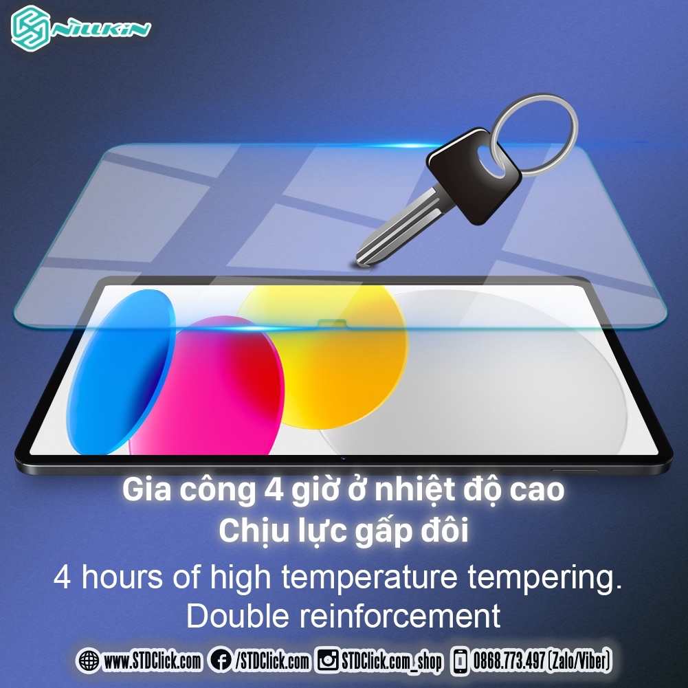KÍNH CƯỜNG LỰC DÀNH CHO IPAD 2022 - GEN 10 - 10.9 2022 NILLKIN H+