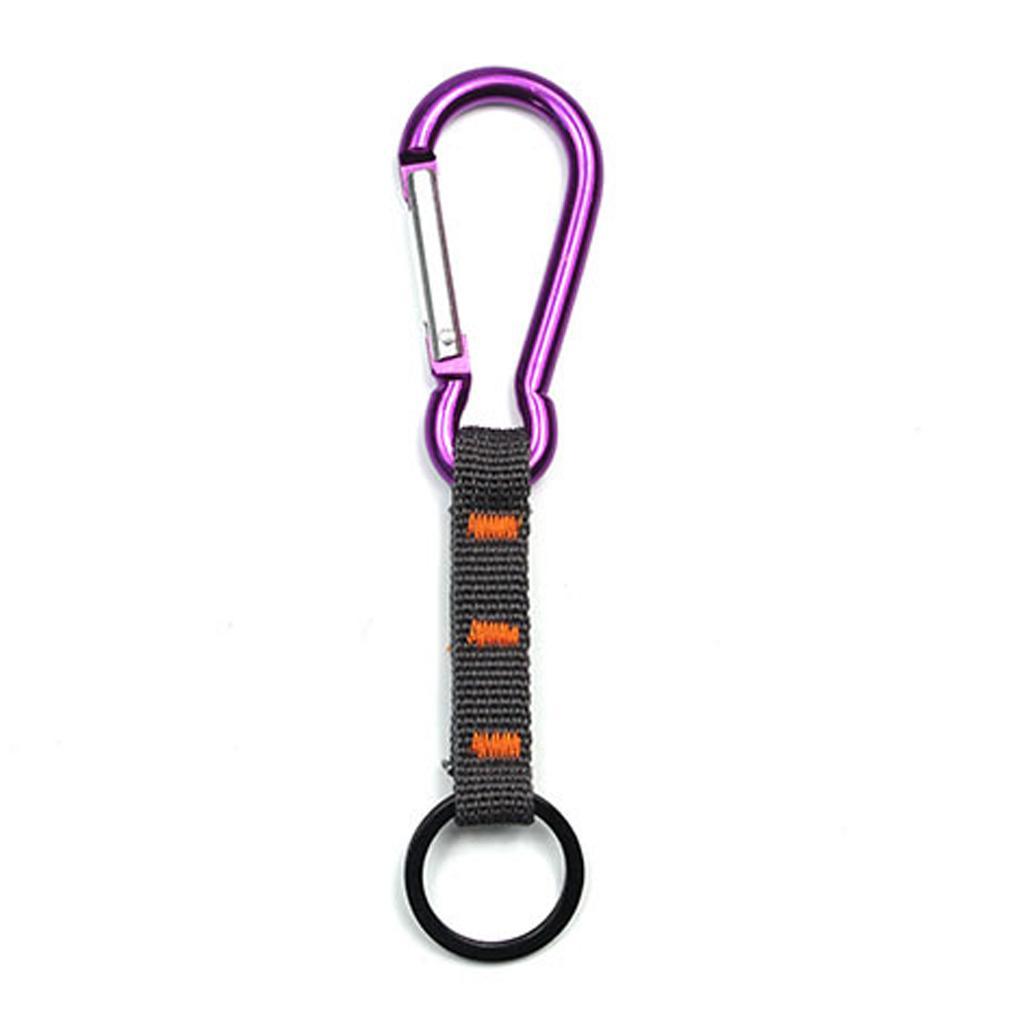 Molle Gear Metal Carabiner Key Ring with Webbing Strap Hook Buckle Connector for Keys Holder Organizer
