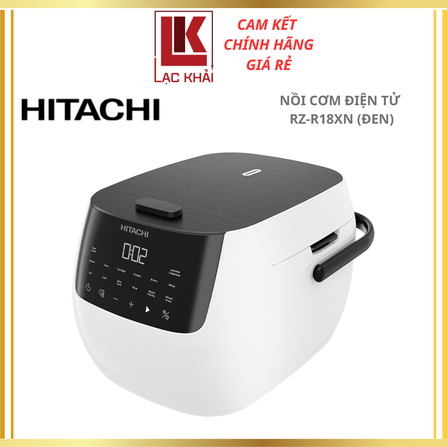 Hình ảnh Nồi cơm điện tử Hitachi RZ-R18XN - Dung tích 1.8L, 14 chế độ nấu, màu trắng - Hàng chính hãng