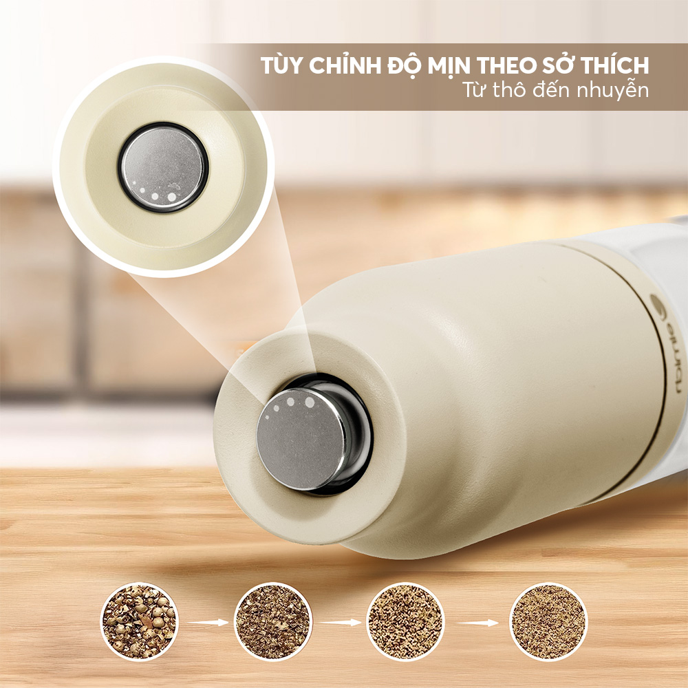 Lọ Xay Tiêu Chạy Pin Elmich PME9310, Hàng Chính Hãng, Tùy Chỉnh Độ Mịn - JoyMall