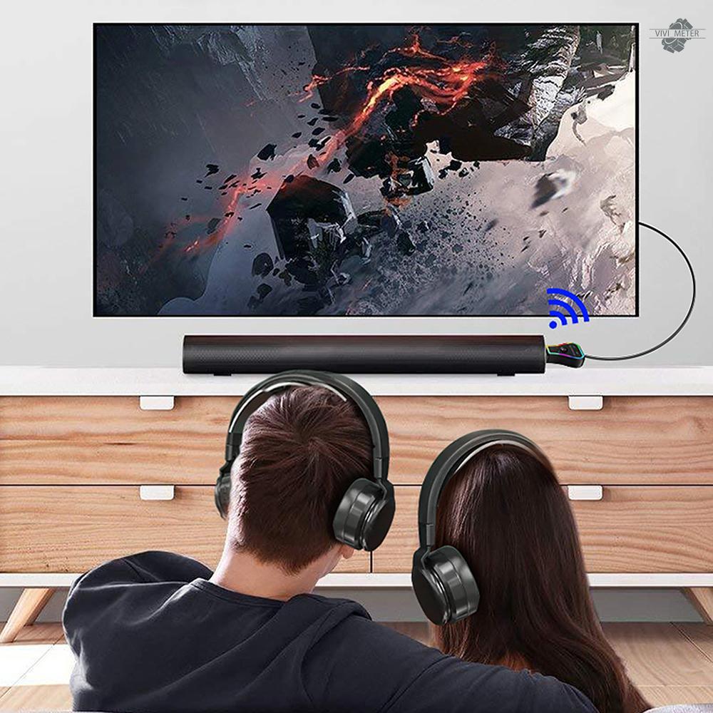 BT 5.0 Transmitter Receiver Portable Wireless Transceiver 2-in-1 Audio Adapter RGB Lighting Effect Low Latency