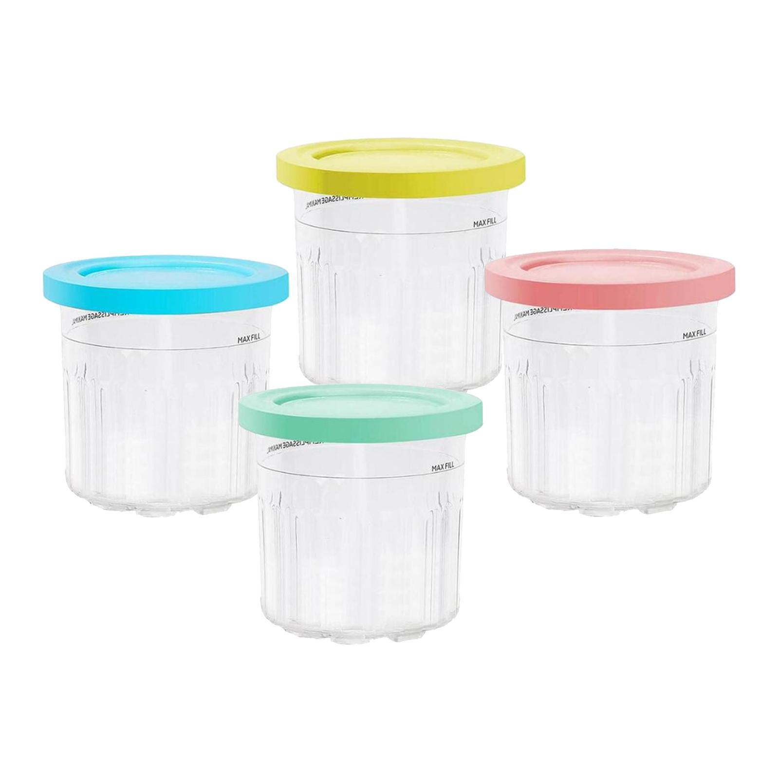 4Pcs Dessert Container Leakproof Ice Cream Pint Cup for Soup Ice Cream Maker