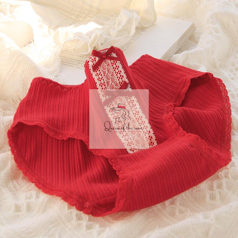 Quần lót nữ cotton kháng khuẩn màu đỏ size M