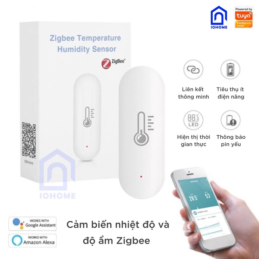 Cảm biến nhiệt độ độ ẩm thông minh tích hợp cảm biến độ ẩm Zigbee dùng app Tuya/ Smart life kèm 2 viên Pin AAA