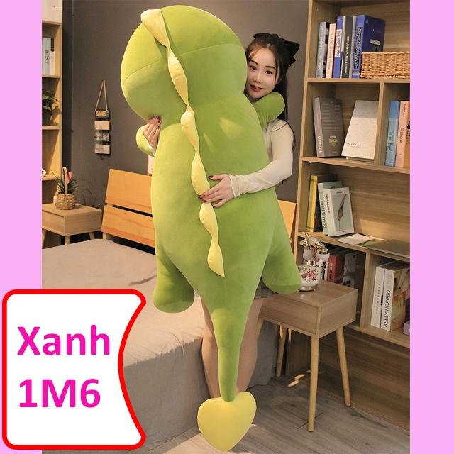 Gấu bông Khủng Long Nhồi Bông 1m2 1m6 dùng làm gối ôm ngủ, quà tặng sinh nhật bạn gái