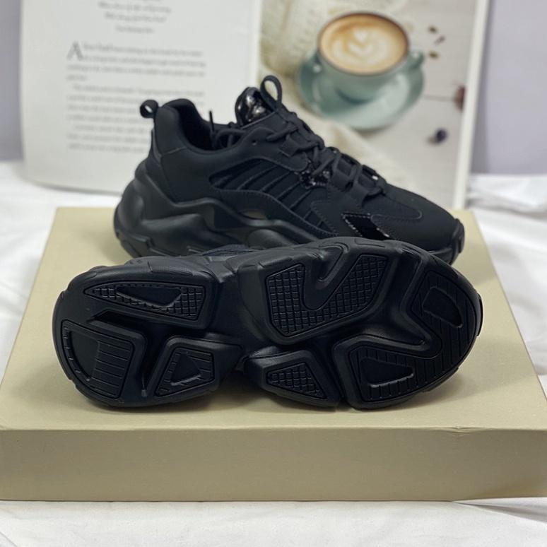 Giày thể thao nữ Shougo - giày sneaker nữ 2 màu đen & kem chất da đẹp đế bự độn đế cao giày ulzzang hàn quốc giá rẻ 2021
