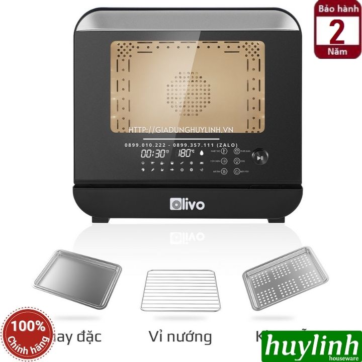 Nồi chiên không dầu hấp hơi nước Olivo SF18 - Dung tích 18 lít - 50 Menu - Hàng chính hãng