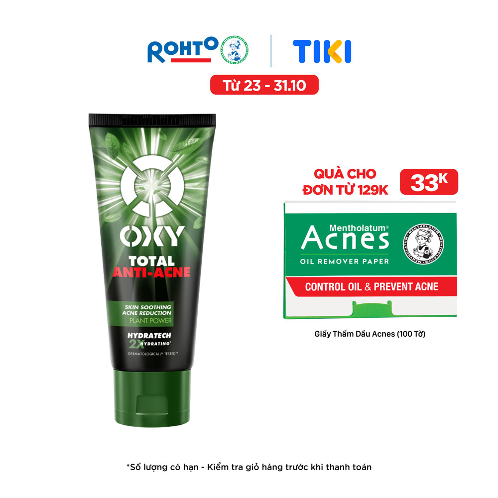 Kem Rửa Mặt Sạch Khuẩn Mụn Kiểm Soát Nhờn Oxy Total Anti Acne (100g)