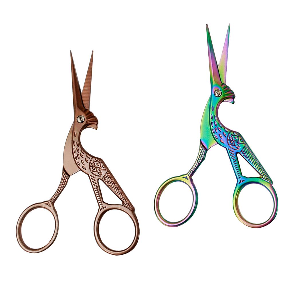 Crane Design Stainless Steel Sewing Embroidery Scissors Cutter Colorful