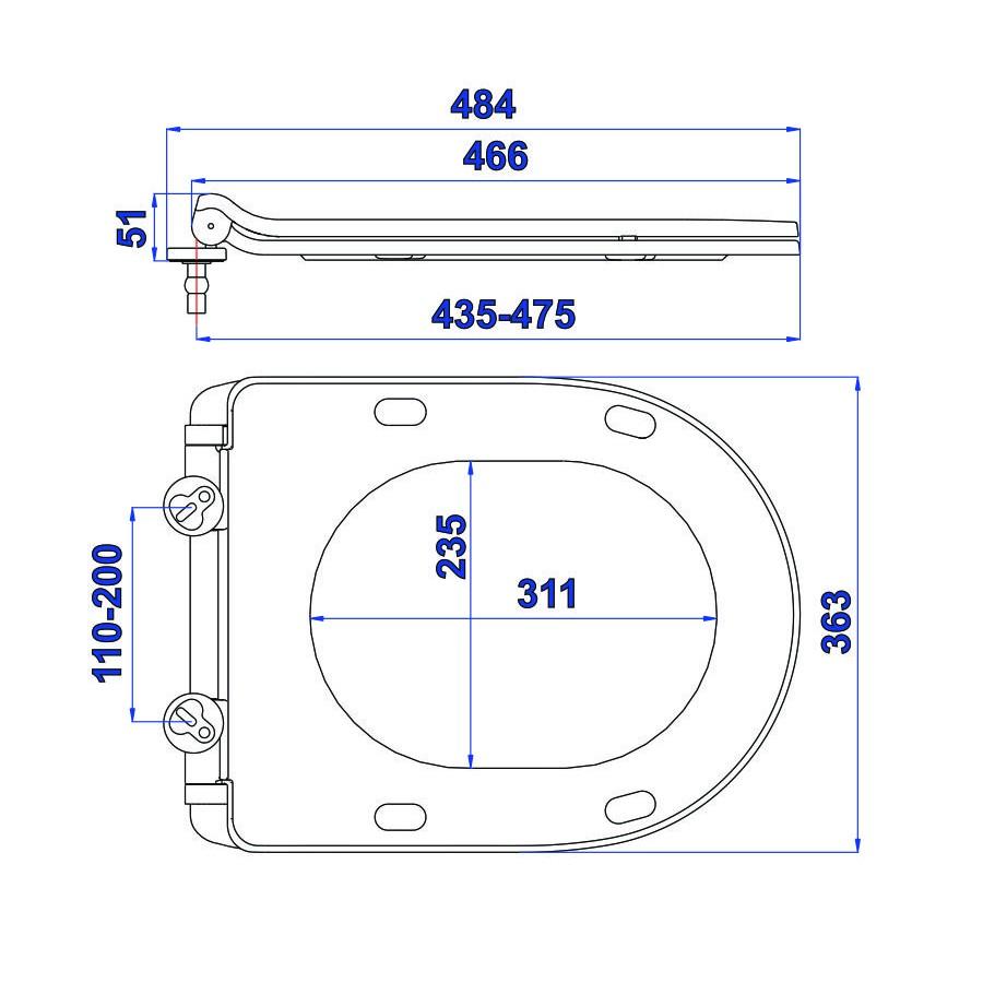 HA41 - Nắp bồn cầu đóng êm THÁO LẮP NHANH