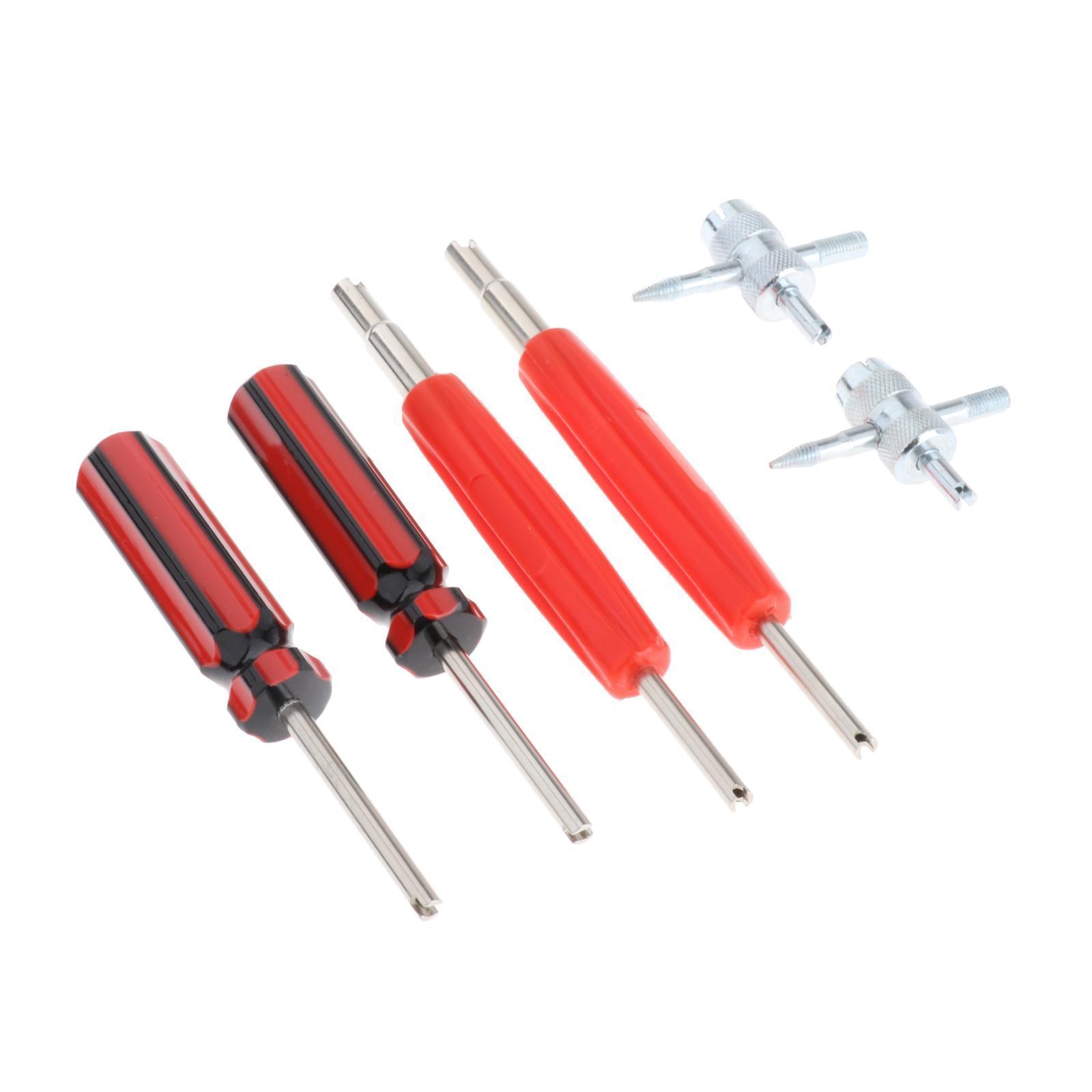 6Pcs Valve Core Remover Tool Dual Single Head Fit for Motorcycle Truck