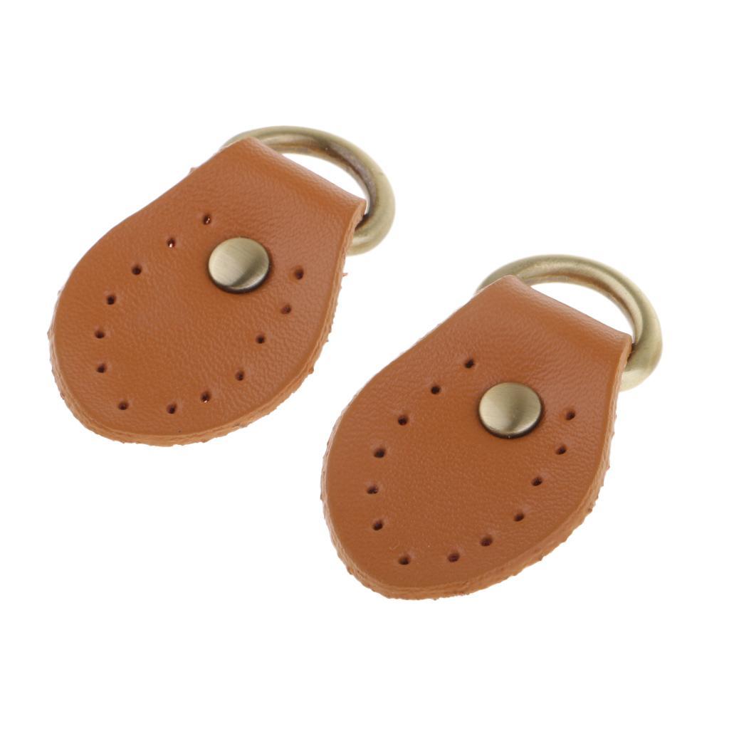 2-7pack 2pcs PU Leather Handle Snap Buckles for Handbag Making Accessories Brown