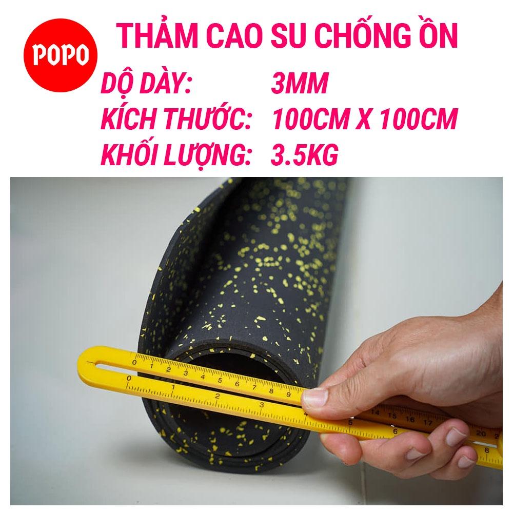 Thảm nhảy dây SPORTY chống ồn chất liệu cao su 1mx1m dày 3mm thảm tập thể thao giảm sốc, cách âm tập thể dục trong nhà