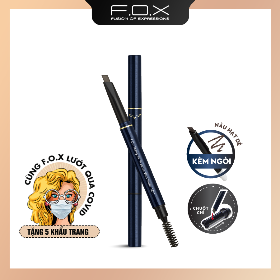 Chì Kẻ Mày FOX  Đầu Tam Giác ( Kèm ngòi ) Triangular Eyebrow With Mascara Brush 0.25g