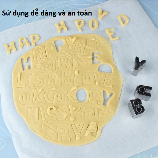 Set 26 Khuôn cắt bánh Cookie hình chữ, khuôn tạo hình bánh Cookie 26 chữ cái kiểu dáng đáng yêu, xinh xắn  GD230-KhuonBanh-Chu