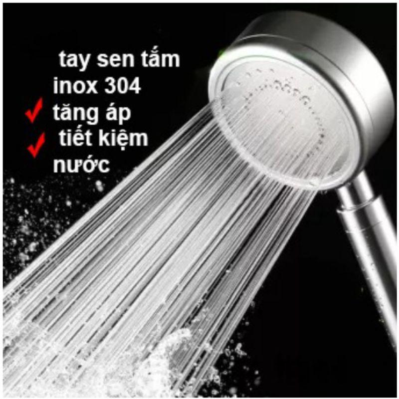 Bộ Sen tắm Tay sen tăng áp INOX SUS 304 cao cấp.tăng áp tới 300%,có video thực tế.