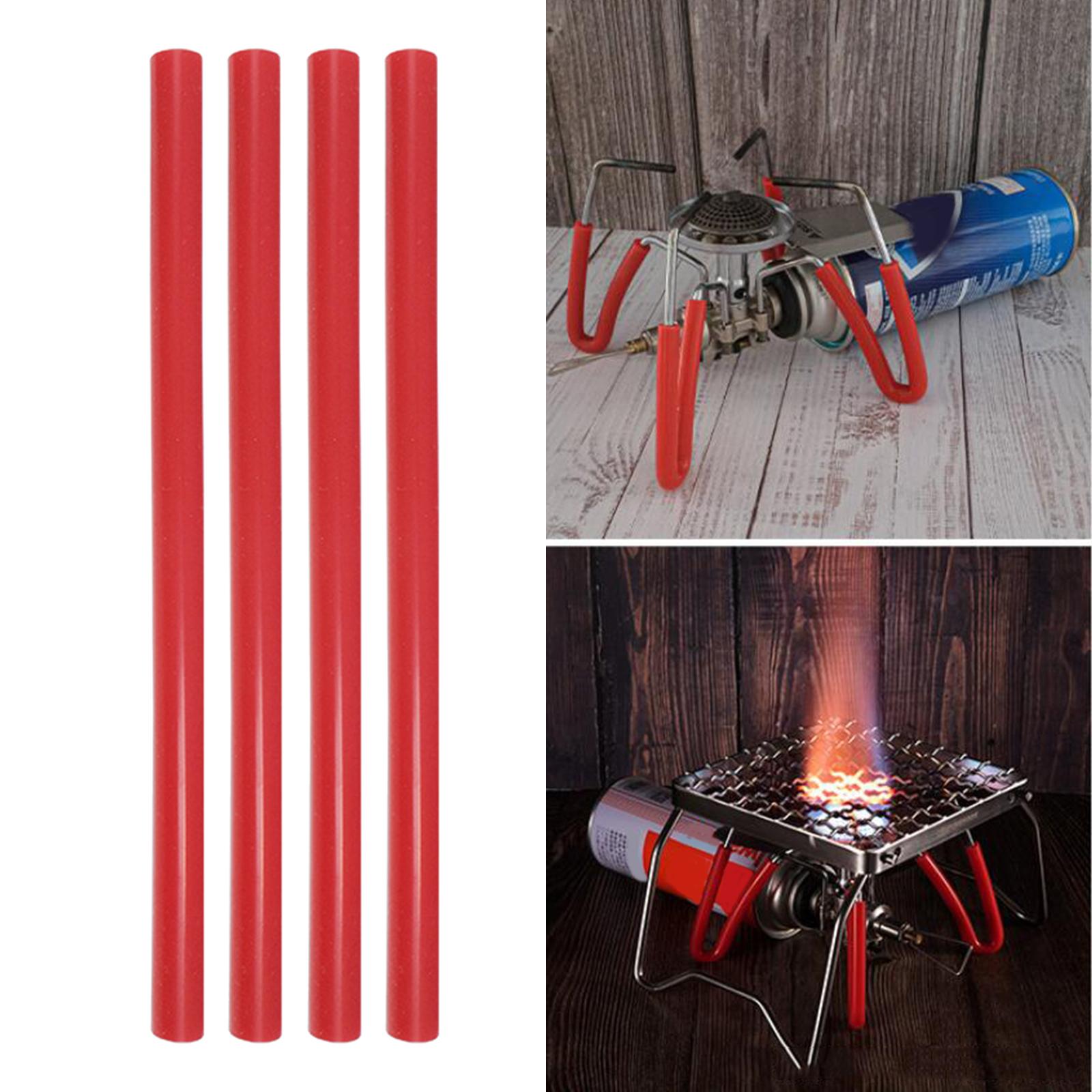 Set of 4 160mm Outdoor Camping Stove Bracket Cover Fishing Gas Stove Protective Pipe Barbecue Picinc Silicone Heat Resistant Tube Replacement