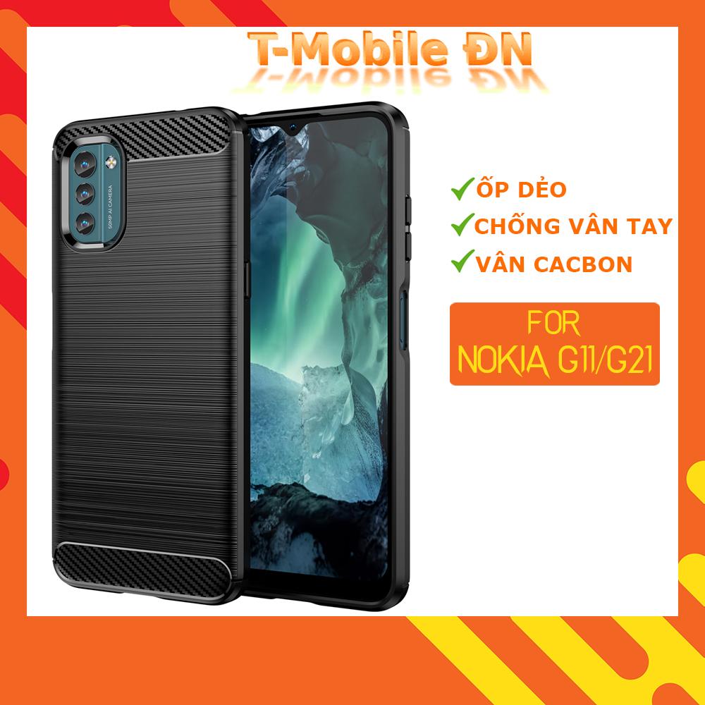 Ốp lưng dành cho Nokia G11 G21 ốp silicone mềm Carbone phay xước chống sốc chống vân tay
