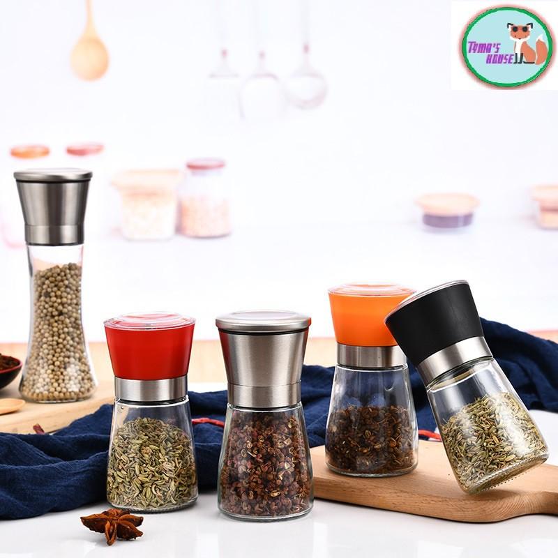 Dụng cụ xay tiêu cầm tay 2in1, Lọ thủy tinh, Lọ xay tiêu cầm tay nhỏ gọn tiện dụng GD_XayTieu